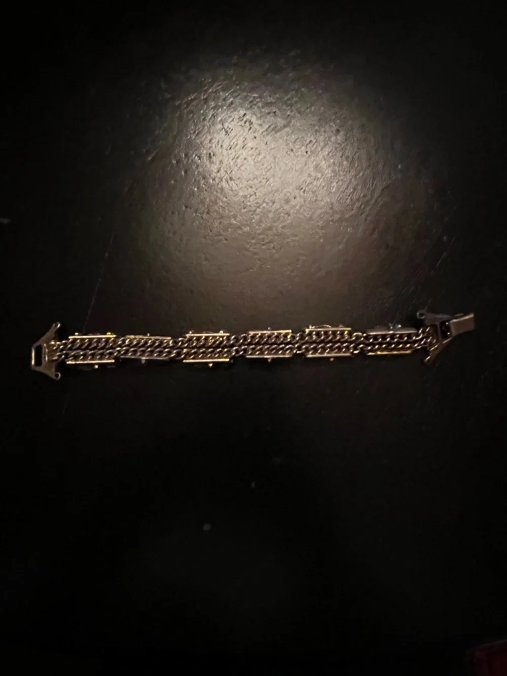 Vintage Gold Pearl & Purple Stone Bracelet